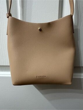 Samara Bag Crossbody Vegan Leather Anthropologie Tan Cream Beige Adjustable